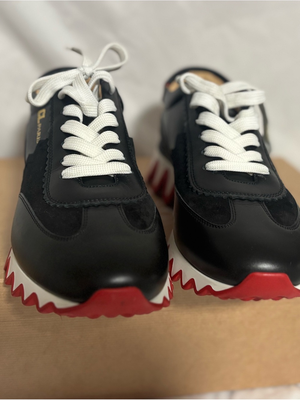 Christian Louboutin Loubishark Donna Flat Sneakers Black/Loubi Red EU 41